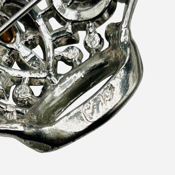 Gorgeous 1948 Adolph Katz Coro Rhinestone Crown Brooch - Picture 6 of 6